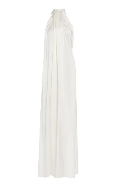 Stella Mccartney Envers Satin Halter Gown In White