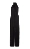 Stella Mccartney Envers Satin Halter Jumpsuit In Black