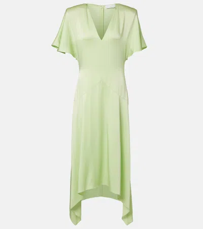 Stella Mccartney Envers Satin Midi Dress In Green