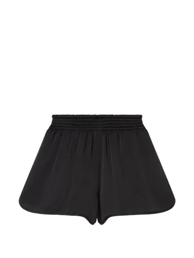 Stella Mccartney Envers Satin Shirred Shorts In Black