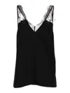 Stella Mccartney Reversible Satin Lace Trim Camisole In Black