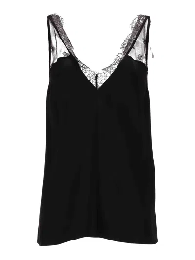 Stella Mccartney Envers Satin Slip Top In Black