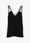 Stella Mccartney Reversible Satin Lace Trim Camisole In Black