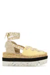 Stella Mccartney Multicolor Canvas Gaia Espadrilles In Yellow