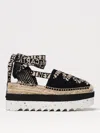 Stella Mccartney Black Organic Canvas Gaia Platform Espadrilles In Black