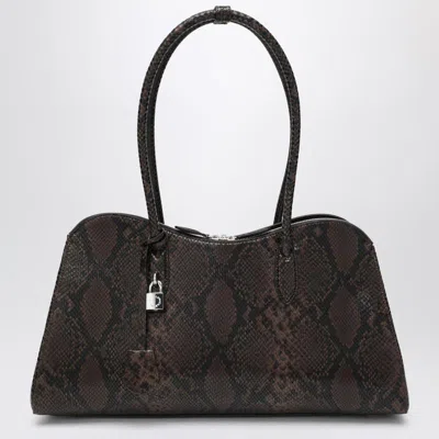 Stella Mccartney Espresso Snake-effect Ryder Tote Bag In Brown
