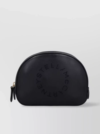 Stella Mccartney Ethical Logo-perforated Makeup Pouch In Black