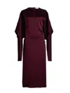 Stella Mccartney Evening Dress With Cut-out Details In Satin In Burgundy