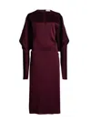 Stella Mccartney Evening Dress With Cut-out Details In Satin In Burgundy