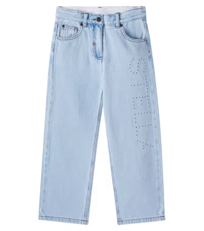 Stella Mccartney Kids' Eyelet Jeans In Blue