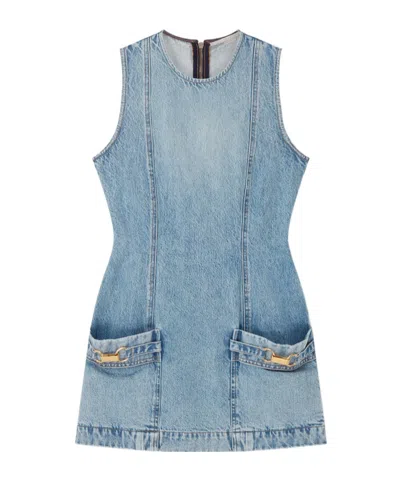Stella Mccartney Faded Button Dress In Blue
