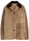 Stella Mccartney Faded Cotton Harrington Jacket In Brown Camel