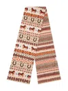 Stella Mccartney Fair Isle Horse Horseshoe Pattern Scarf In Brown
