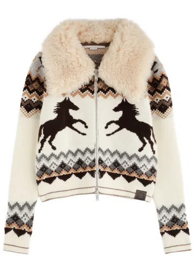 Stella Mccartney Fair Isle Intarsia Wool Cardigan In Multicoloured 1