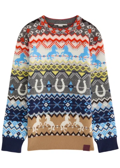 Stella Mccartney Fair Isle Intarsia Wool Jumper In Multicoloured 1