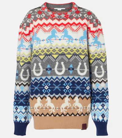 Stella Mccartney Fair Isle-intarsia Sweater In Grey