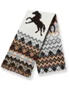 Stella Mccartney Fairisle Logo Scarf In Brown
