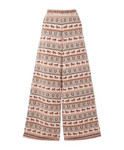 Stella Mccartney Fair Isle Patterned Trousers In Neutral