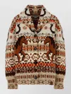 Stella Mccartney Embroidered Wool Fair Isle Oversize Cardigan In Brown