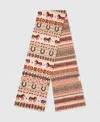 Stella Mccartney Fair Isle Wool Scarf In Neutral