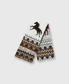 Stella Mccartney Fairisle Logo Scarf In Brown And Cream