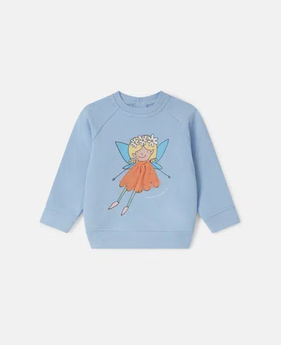 Stella Mccartney Fairy Graphic Crewneck Sweatshirt In Blue