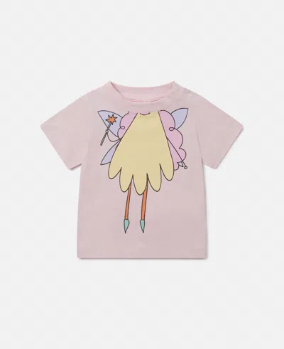 Stella Mccartney Kids' Fairy Graphic Crewneck T-shirt In Pink