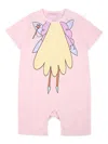 Stella Mccartney Pink Romper For Baby Girl With Fairy In Pink