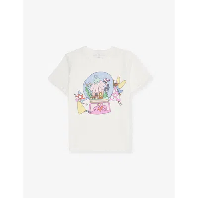 Stella Mccartney Kids' Fairy-print Short-sleeve Cotton T-shirt 5-10 Y In White
