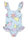 Stella Mccartney Fairy-print Swimsuit In Blue