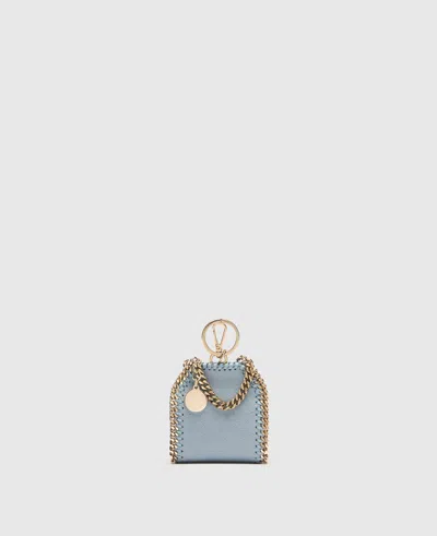 Stella Mccartney Falabella Air Pods Case Keyring In Duck Egg