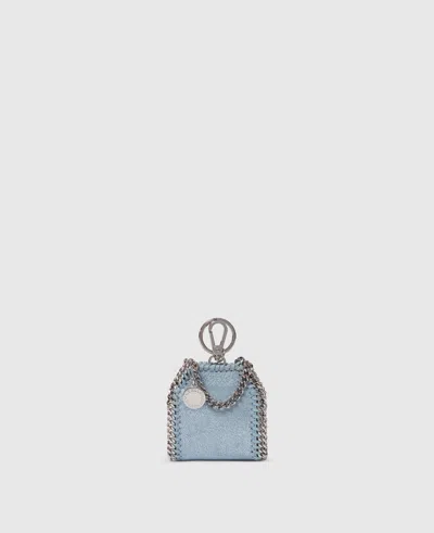 Stella Mccartney Falabella Air Pods Case Keyring In Sapphire Blue
