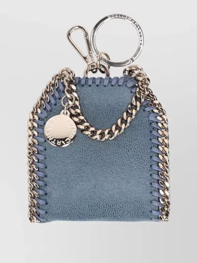 Stella Mccartney Falabella Airpods Case Chain Keyring Detail In Blue