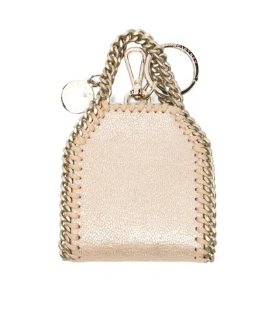 Stella Mccartney Falabella Airpods Case Keyring In Neutral