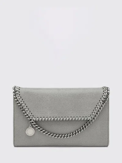 Stella Mccartney Falabella Alter Mat Wallet On Chain With Chain Trim In Gray
