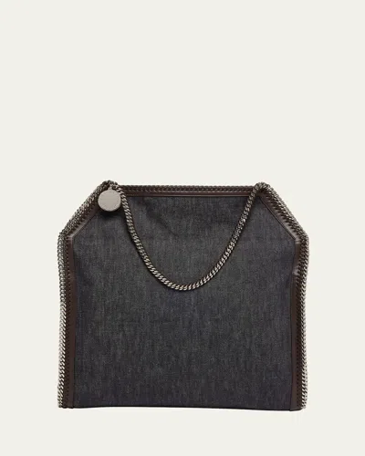 Stella Mccartney Falabella Babybella Denim Wash And Alter Mat Top Handle Bag In Blue