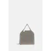 Stella Mccartney Falabella Striped Metallic Bag In Gray