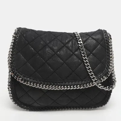 Pre-owned Stella Mccartney Falabella Black Faux Leather Shaggy Deer Shoulder Bag