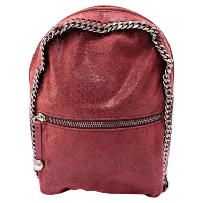 Pre-owned Stella Mccartney Falabella Burgundy Mini Backpack In Red