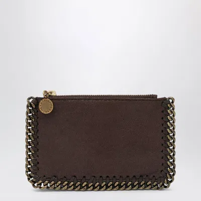 Stella Mccartney Falabella Card Holder In Mahogany In Brown