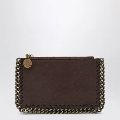 Stella Mccartney Falabella Card Holder In Mahogany In Brown
