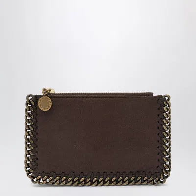 Stella Mccartney Falabella Card Holder In Mahogany In Brown