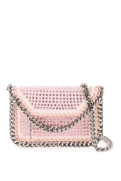 Stella Mccartney 'falabella' Cardholder With Crystals In Argento