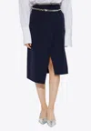 Stella Mccartney Falabella Chain Asymmetric Midi Skirt In Blue