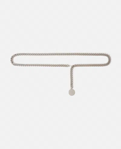 Stella Mccartney Falabella Chain Belt In Metallic Silver