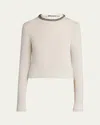 Stella Mccartney Falabella-chain Fine-knit Sweater In Natural