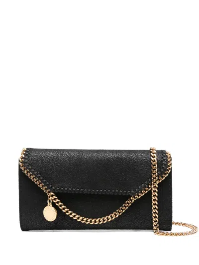 Stella Mccartney Falabella Chain Crossbody Wallet In Black