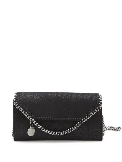 Stella Mccartney Falabella Chain Crossbody Wallet In Black