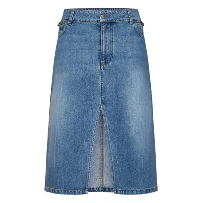 STELLA MCCARTNEY STELLA MCCARTNEY FALABELLA CHAIN DENIM SKIRT