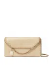 Stella Mccartney Chain Strap Envelope Wallet With Metallic Finish In Brown